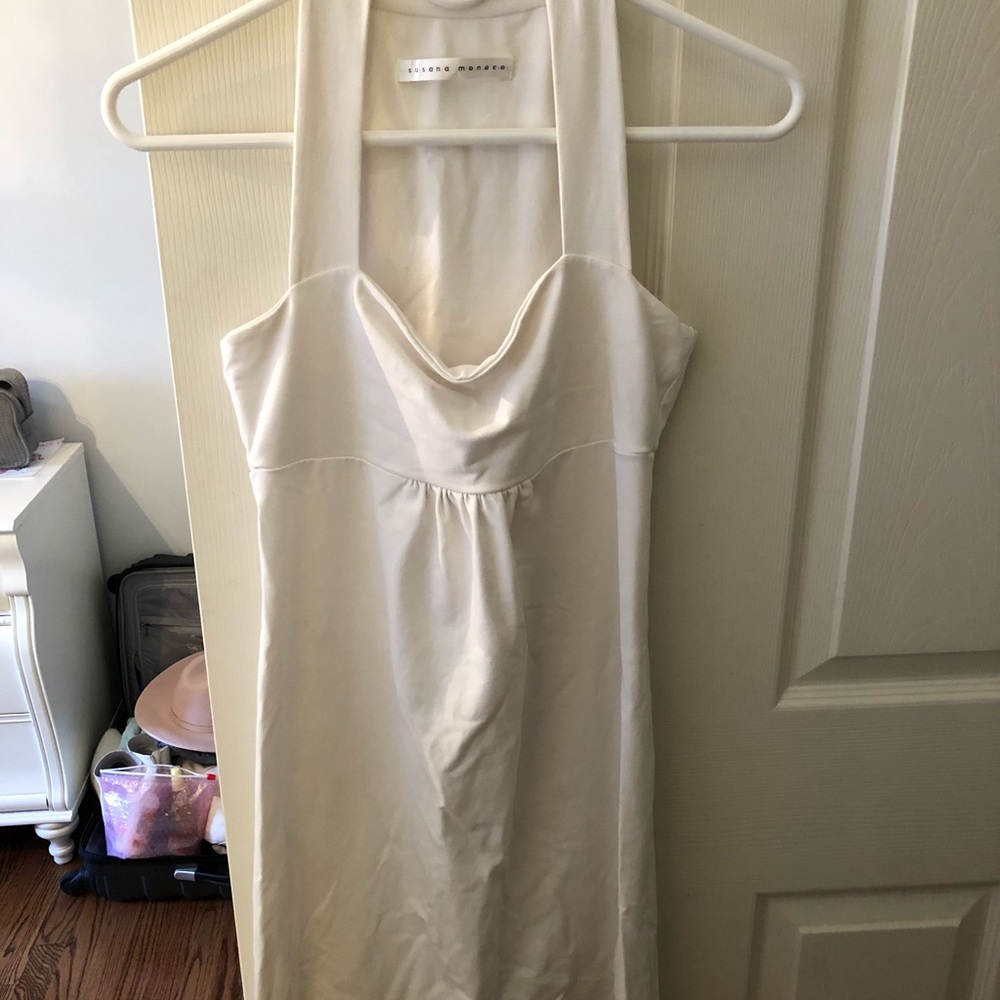 Susana Monaco White Halter Mini Dress